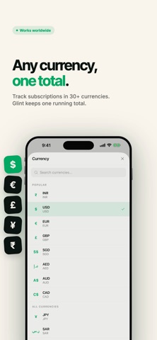 Subscription Tracker: Glint Screenshot 5 of 8