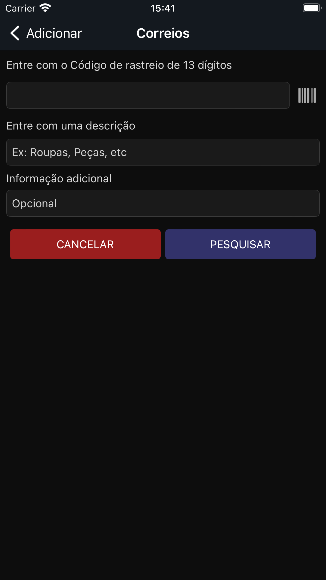 Rastreador de Encomendas