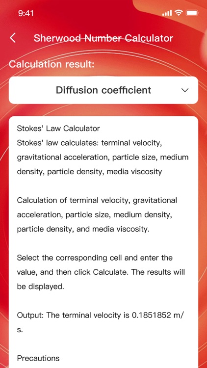 Stokes law calculator screenshot-3