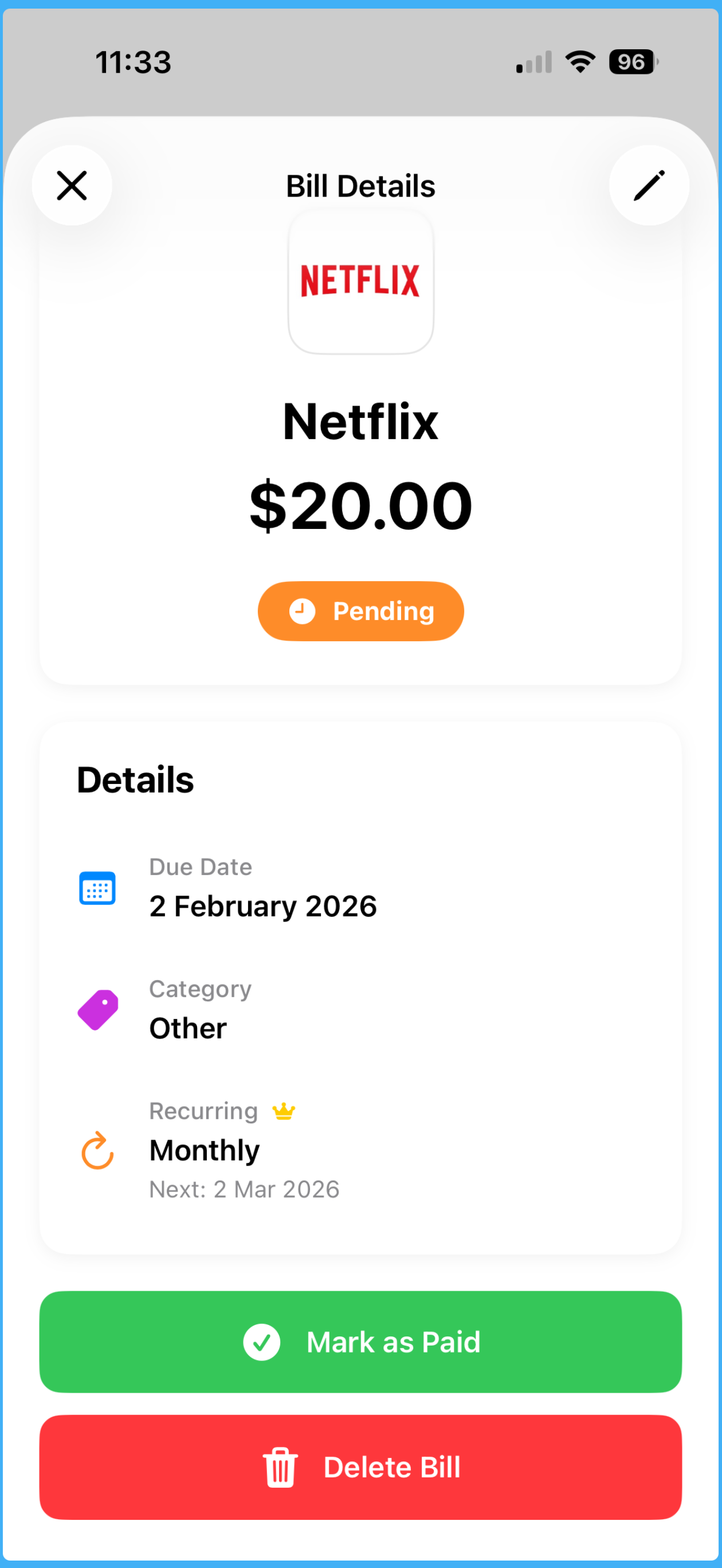 Bill Remind