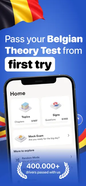 Belgium Driving Test - CodeBE screenshot 1