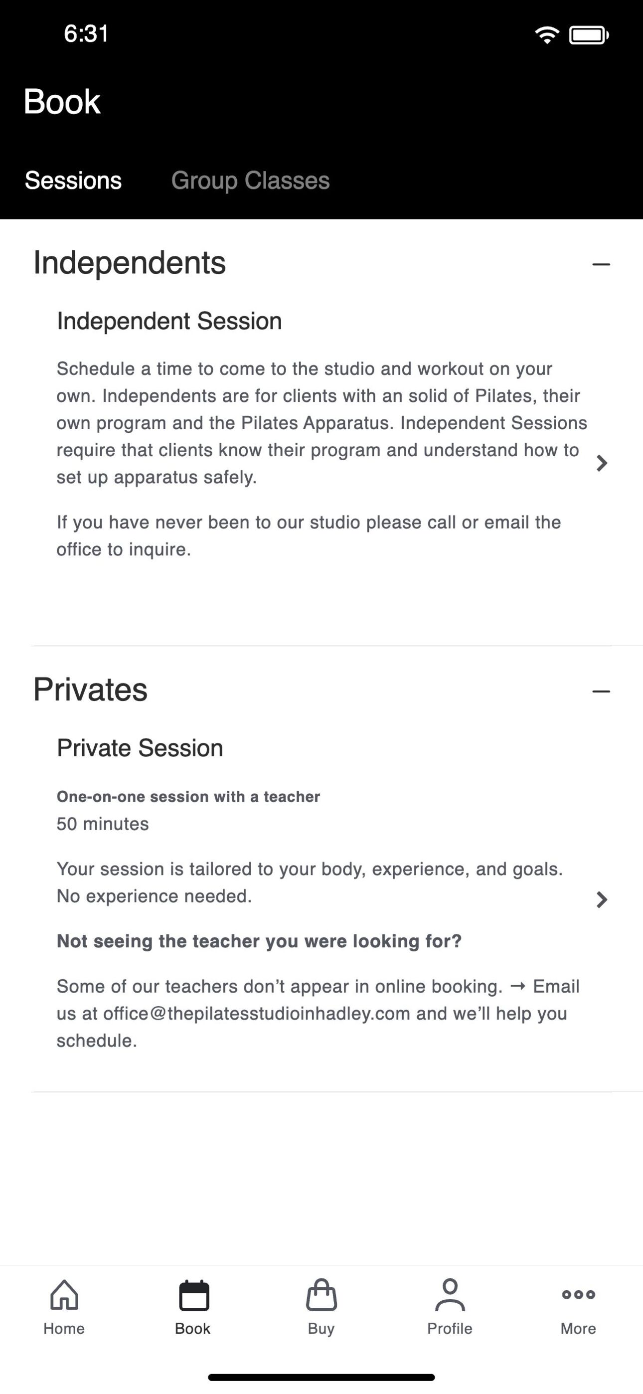 The Pilates Studio in Hadley screenshot 2