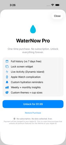 WaterNow iPhone screenshot