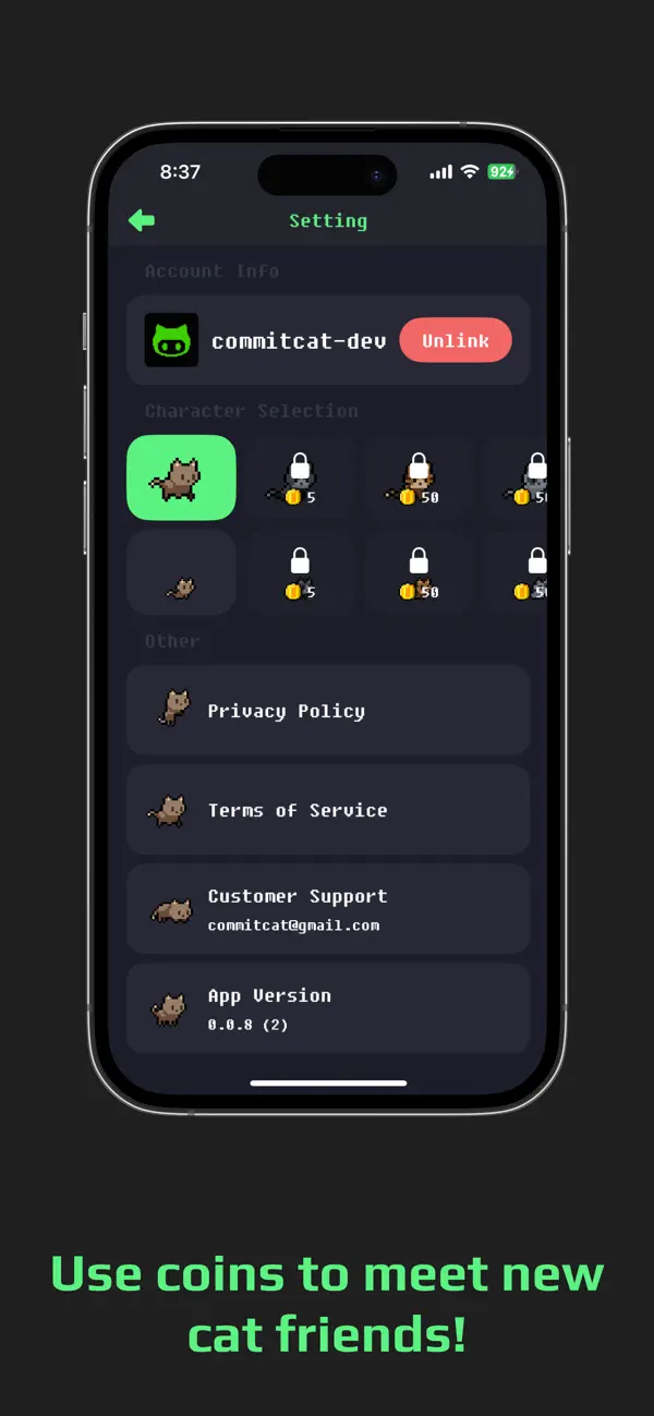 #4. CommitCat - Focus, Commit (iOS) Podle: LEE JAEYOUNG