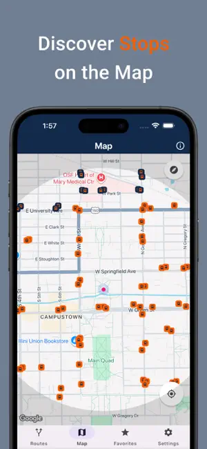 Champaign Bus Tracker screenshot 1