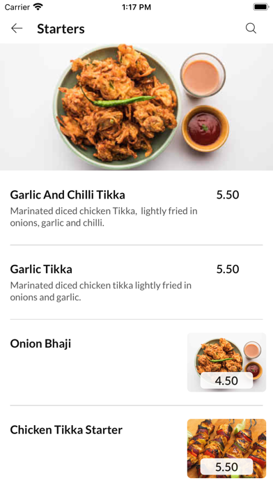 Zinga Indian Cuisine. Screenshot