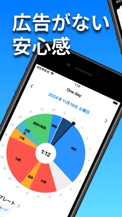 One day：円グラフの1日予定表