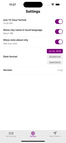 WorldZap – Set & Compare Times screenshot