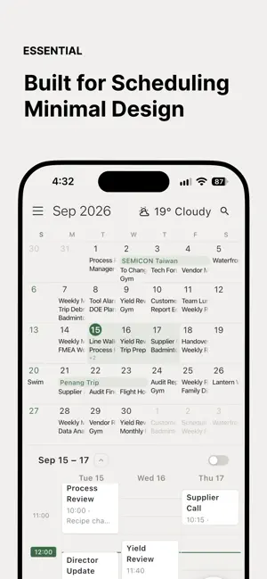 Essential: Calendar screenshot 1