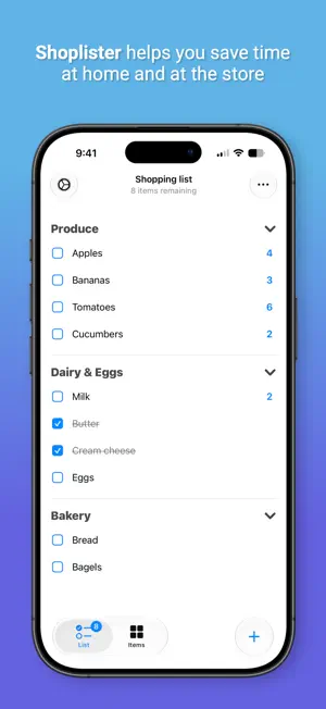 Shoplister - Grocery List screenshot 1