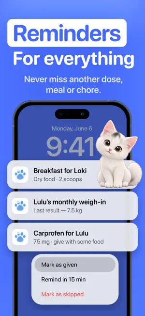 Pet Dog Cat Care & Med Tracker screenshot 2