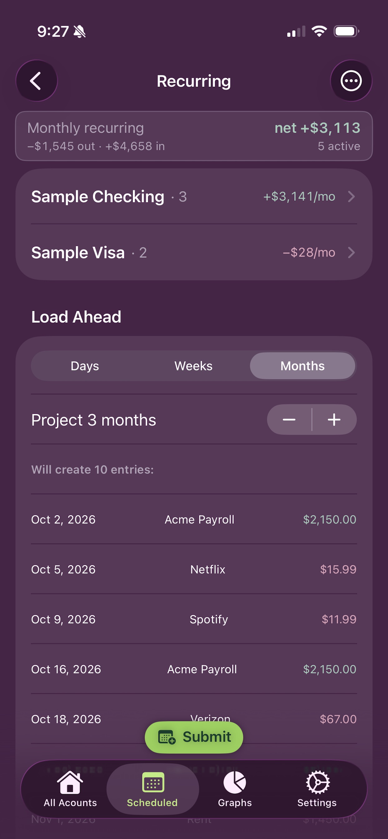 Screenshot 3 of Parasol Budget