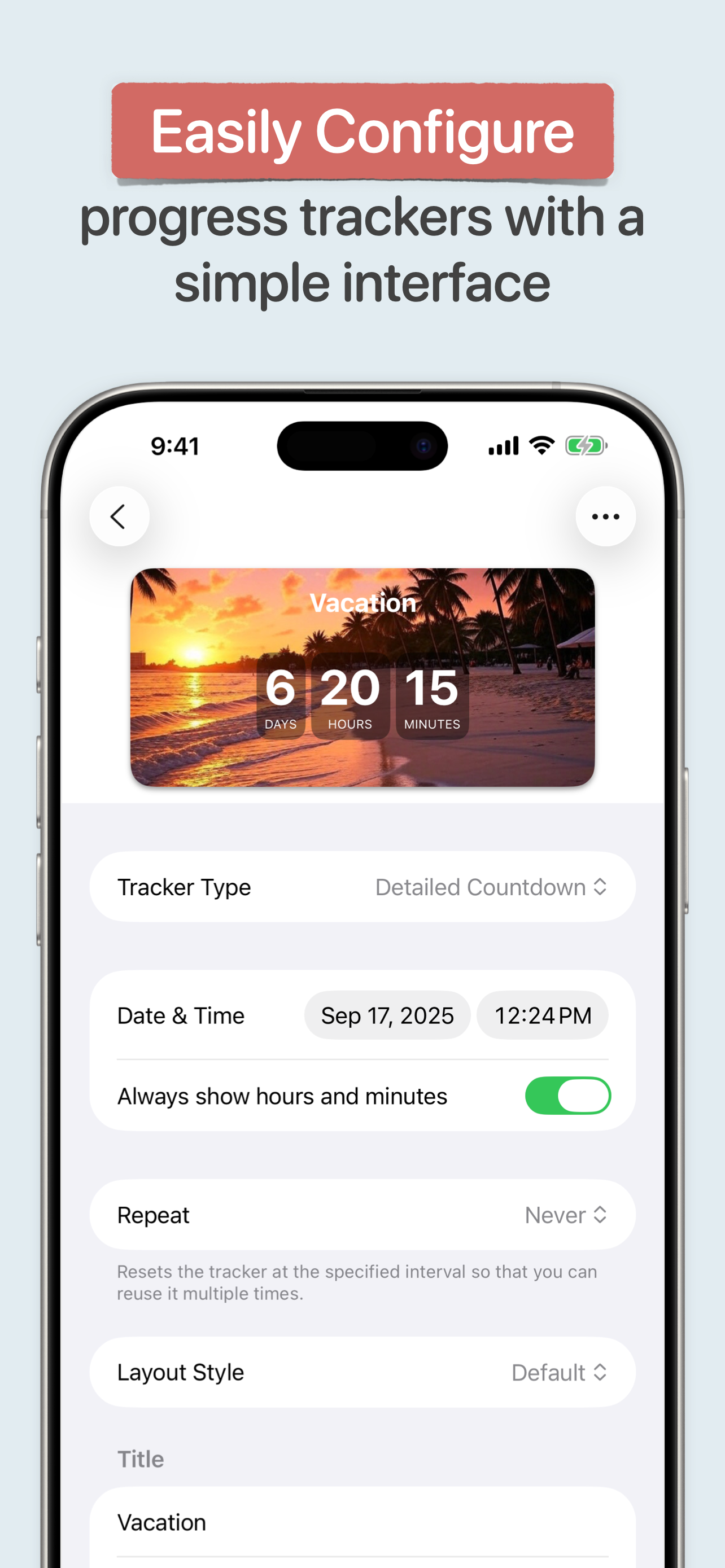 My Progress Tracker & Widgets