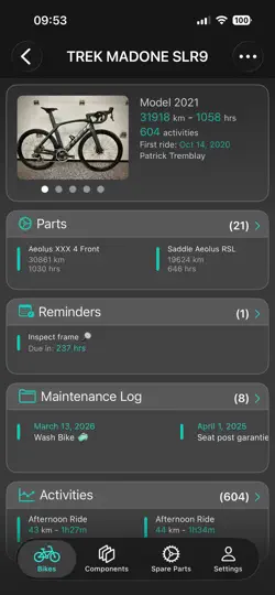 Screenshot von My Bikes auf dem iPhone 5