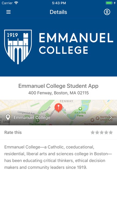 Emmanuel College Student App Screenshot