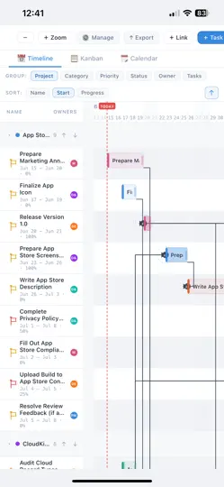 Screenshot von Task Timeline Gantt auf dem iPhone 1