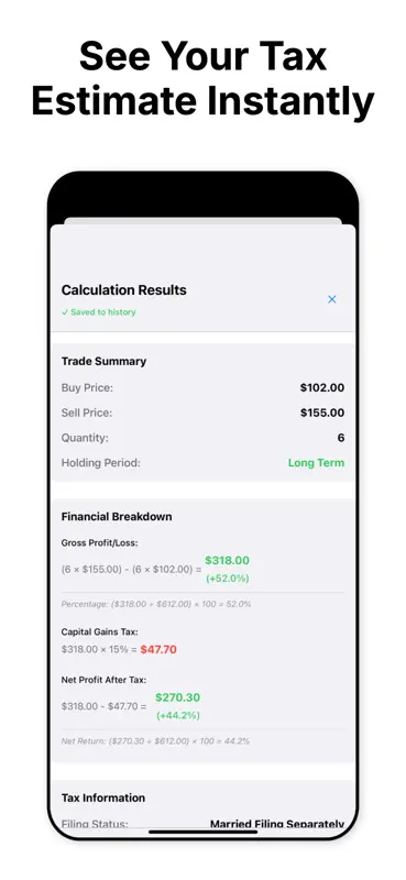Capital Gains Calculator screenshot 3 of 3