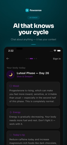 Flowsense: AI Cycle Tracker screenshot