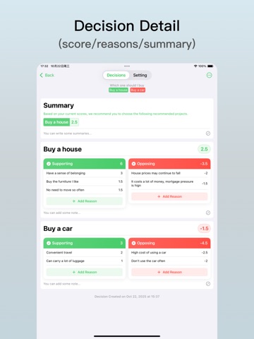 TinyPick-Decide Rationally iPad screenshot