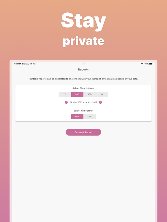 Anxiety Tracker゜ iPad screenshot 4 - Health & Fitness app