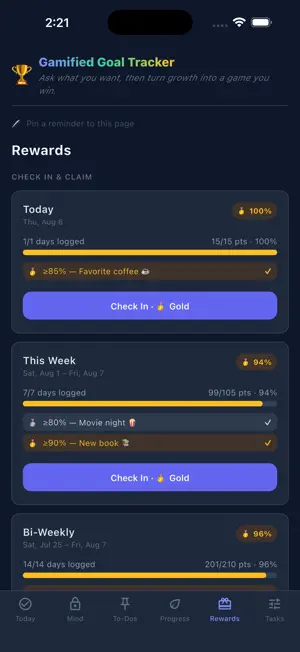Gamified Goal Tracker screenshot 4