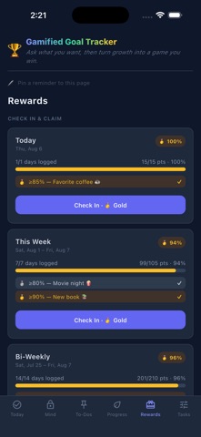 Gamified Goal Tracker Screenshot 4 of 5