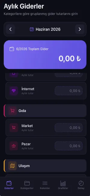 Gider Takip Uygulaması screenshot 1