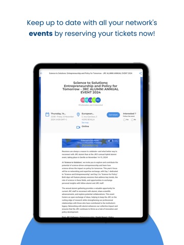 JRC Alumni iPad screenshot