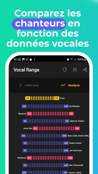 Screenshot #2 pour Vocal Range - Pitch Detector
