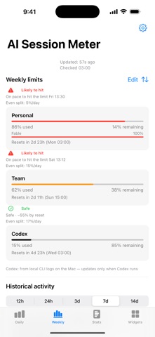 AI Session Meter iPhone screenshot