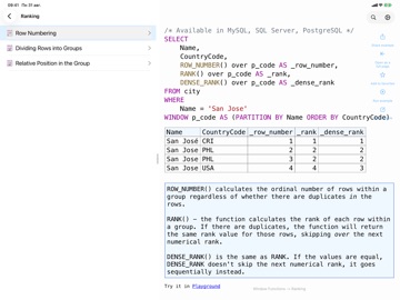 SQL Recipes iPad screenshot