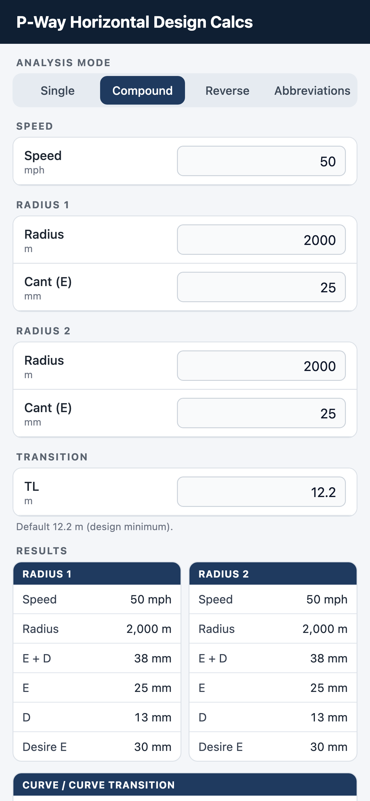P-Way Horizontal Design Calcs screenshot 5