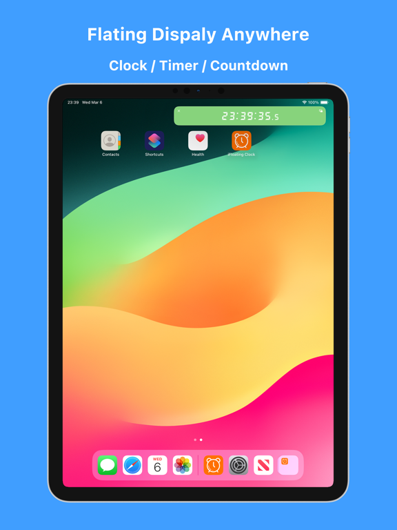 iFloating Clock - Realtime iPad screenshot 1 - Utilities app