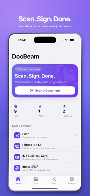 DocBeam: PDF Scanner & Sign screenshot 1