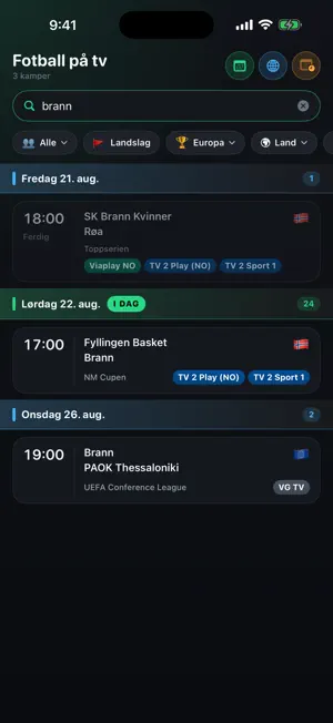 Fotball på tv screenshot 4
