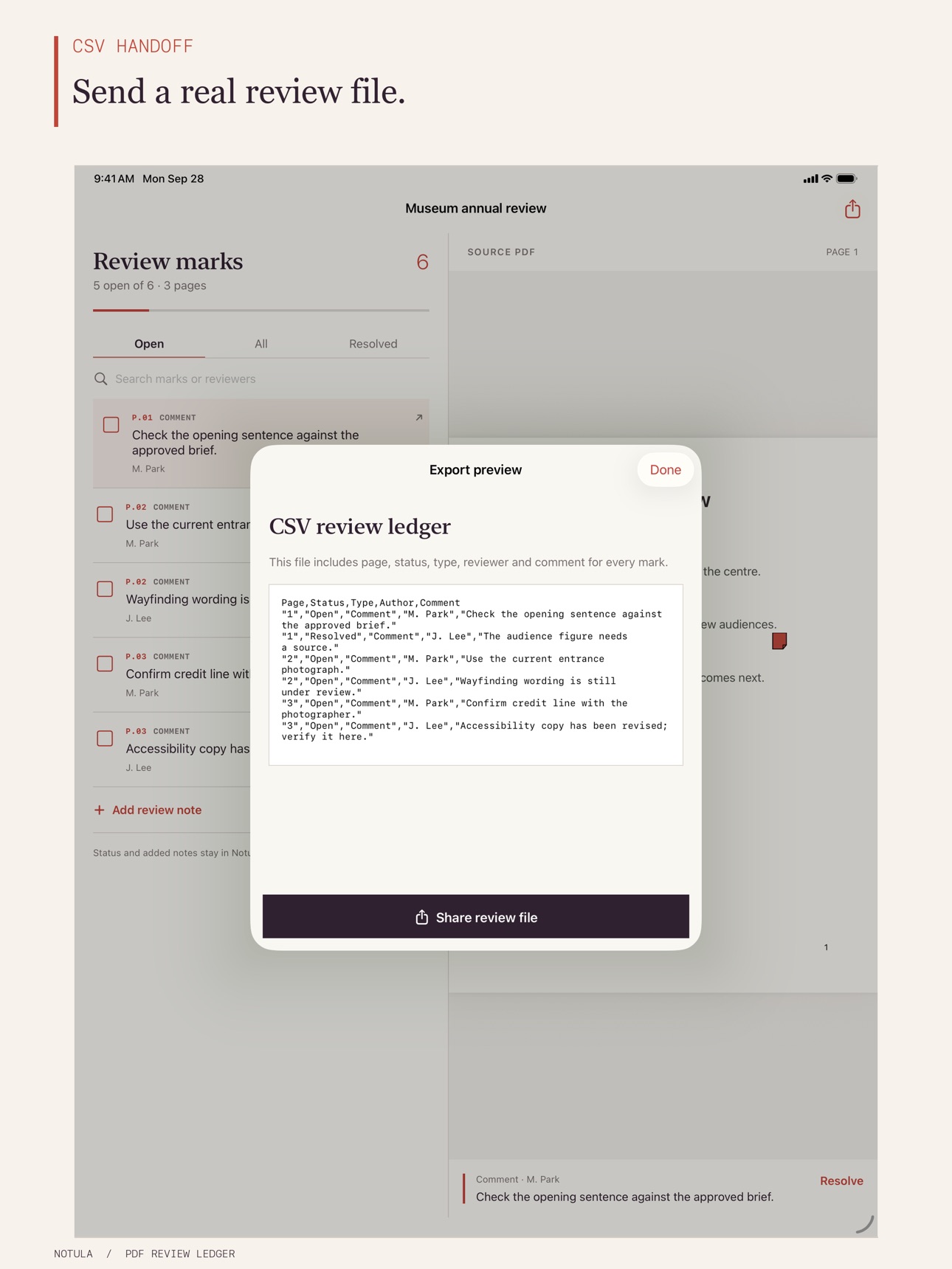 Screenshot 9 of Notula: PDF Review Ledger