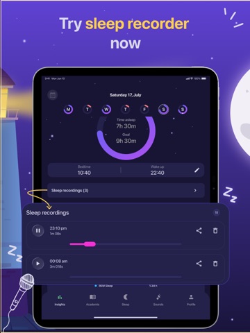 Sleep Tracker & Alarm - Moonap iPad screenshot