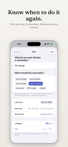 Window — Life Maintenance Screenshot 3 of 5