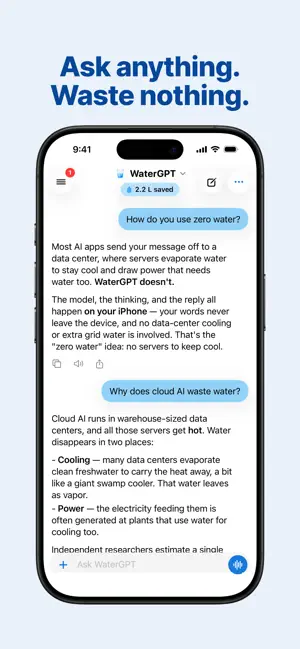 WaterGPT - Private, Eco AI screenshot 1