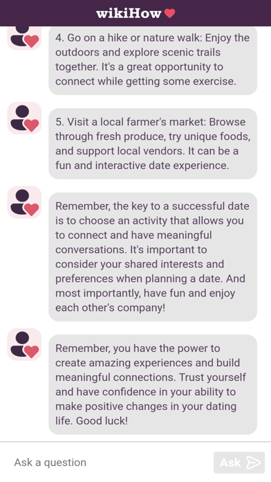 wikiHow Dating Coach Screenshot