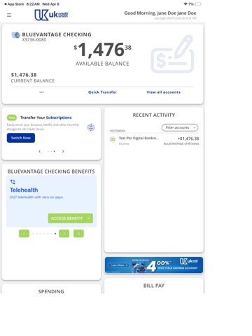 UK Credit Union iPad screenshot