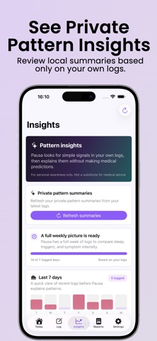 Pausa: Menopause Tracker iPhone screenshot