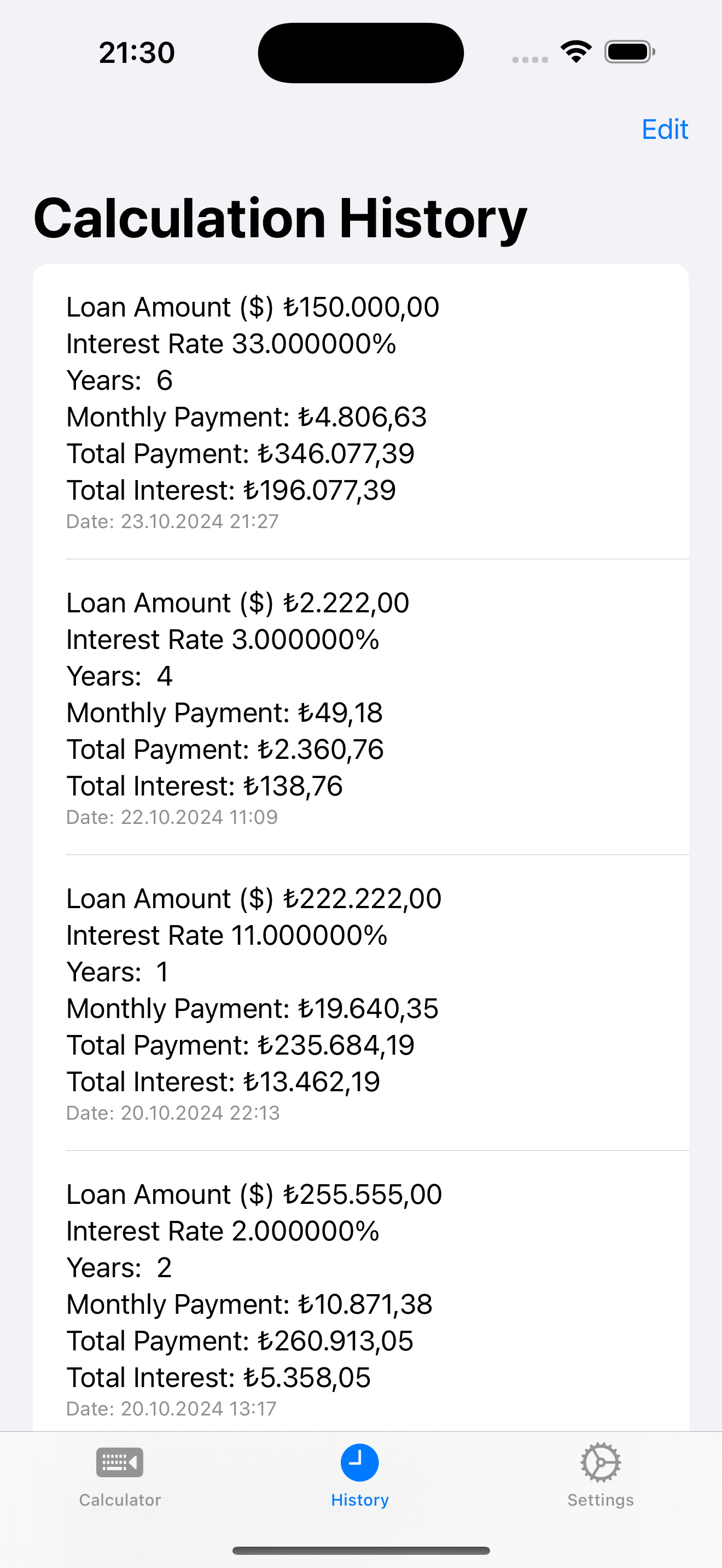 Loan Calculator %