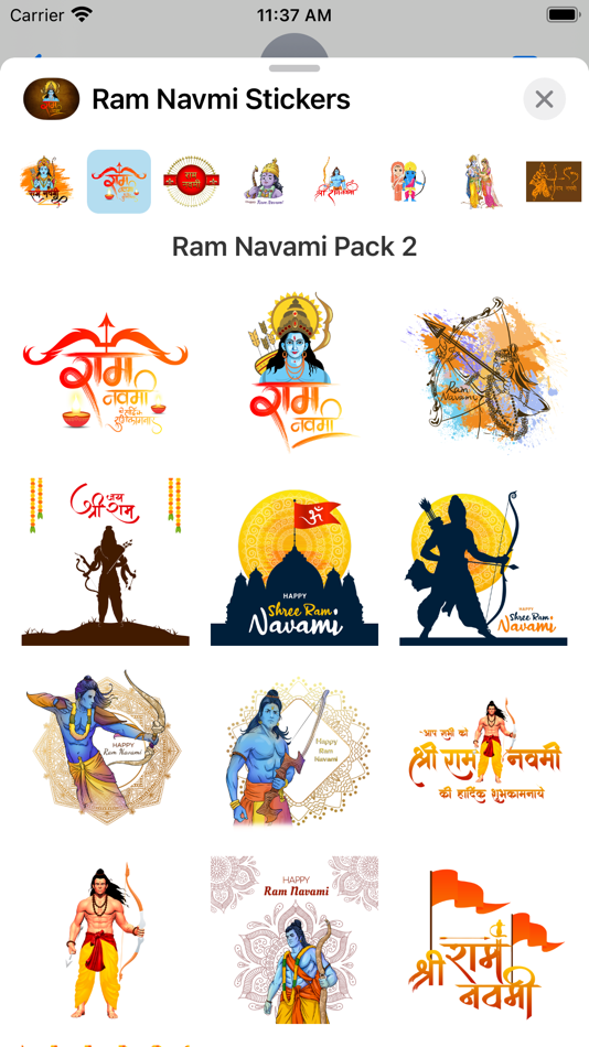 #2. Ram Navami Stickers (iOS) 由: Ankur Meghani