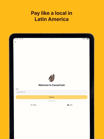 CacaoCash iPad screenshot