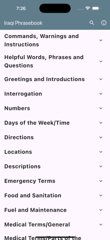 Iraqi Phrasebook Screenshot 1 of 10
