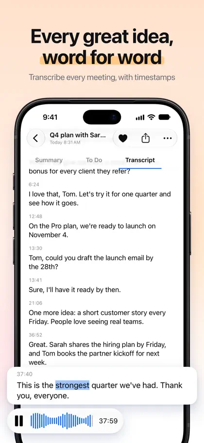 Memo - Transcribe Voice Notes ekran görüntüsü 5 / 6