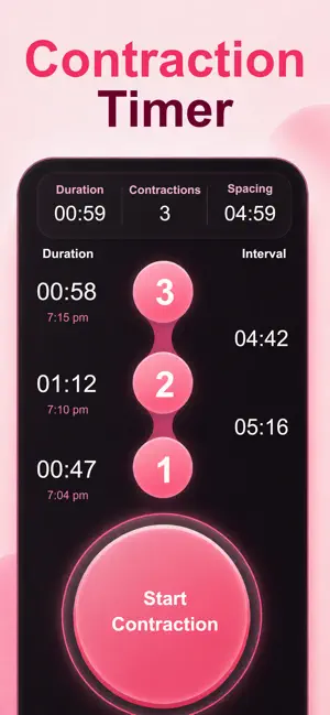 Contraction Tracker & Timer screenshot 1