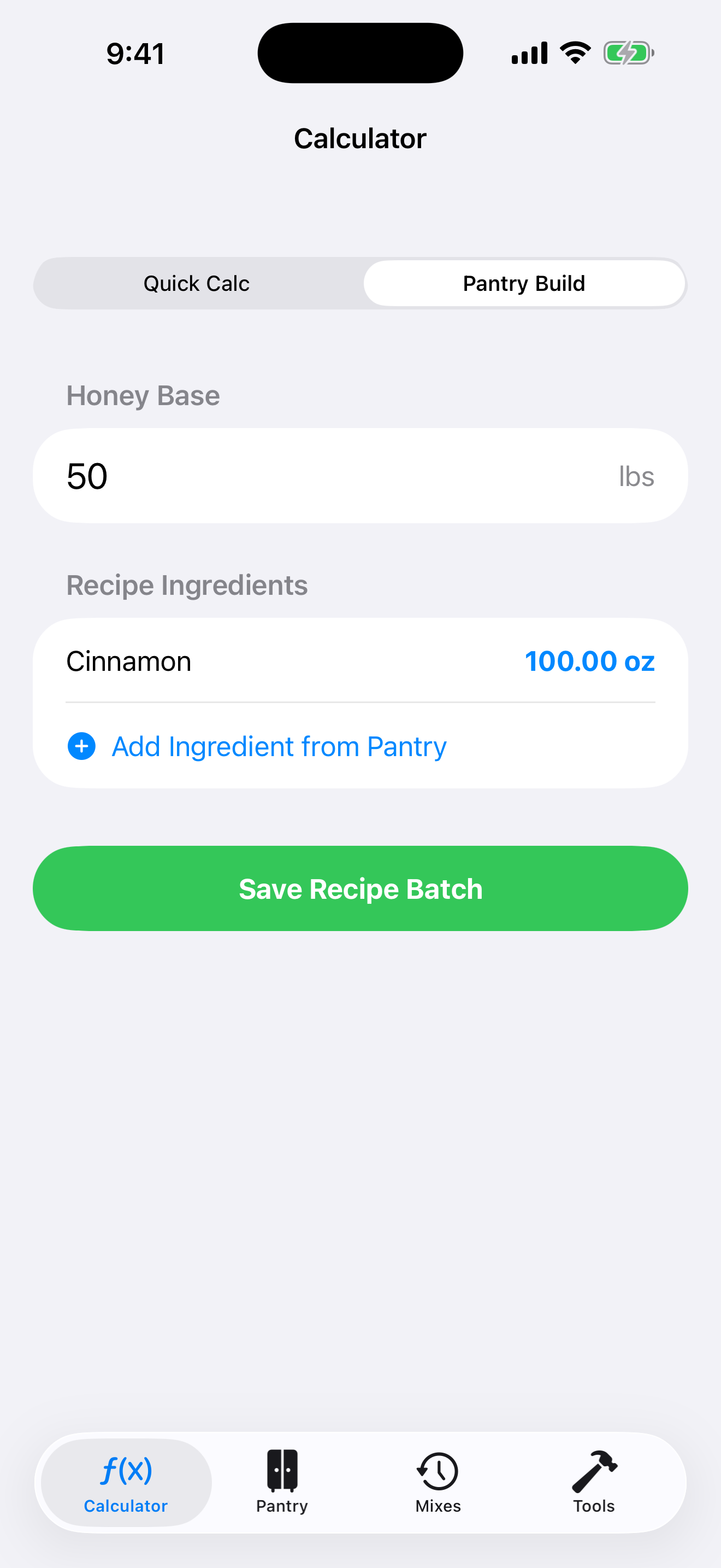 Honey Mix Recipe Calculator