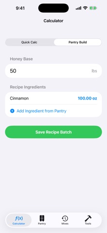 Honey Mix Recipe Calculator screenshot